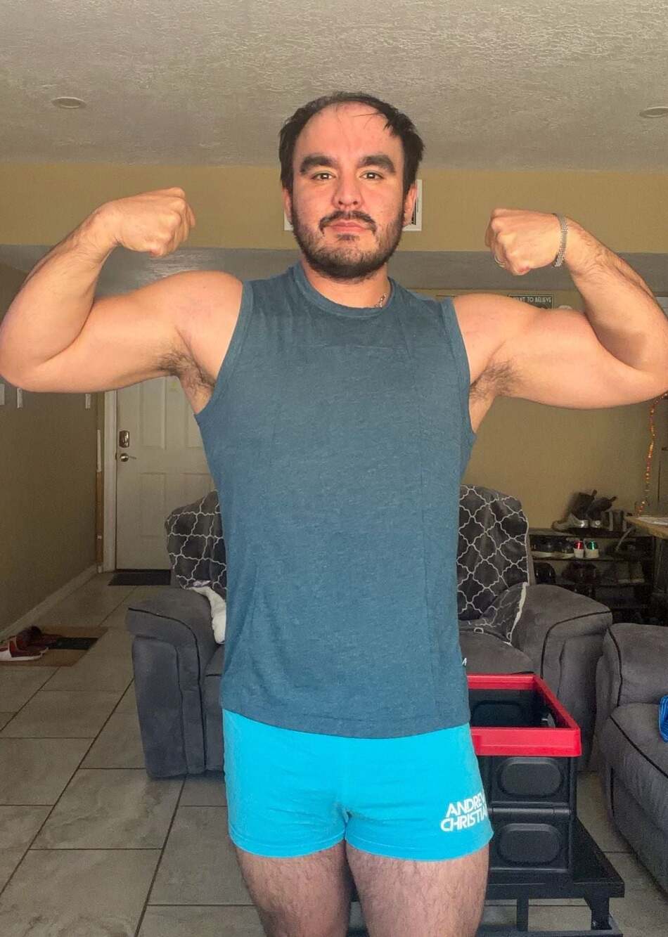 Andrew Christian Men's Sleeveless Tank Top Blue XL